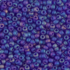 Miyuki rocailles Perlen 8/0 - Matte transparent cobalt ab 8-151FR